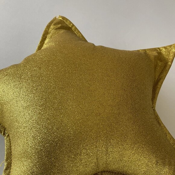 Star-Shaped Throw Pillow Gold Glitter Star Accent Pillow BRAND NEW Pillow Awards - Picture 2 of 7